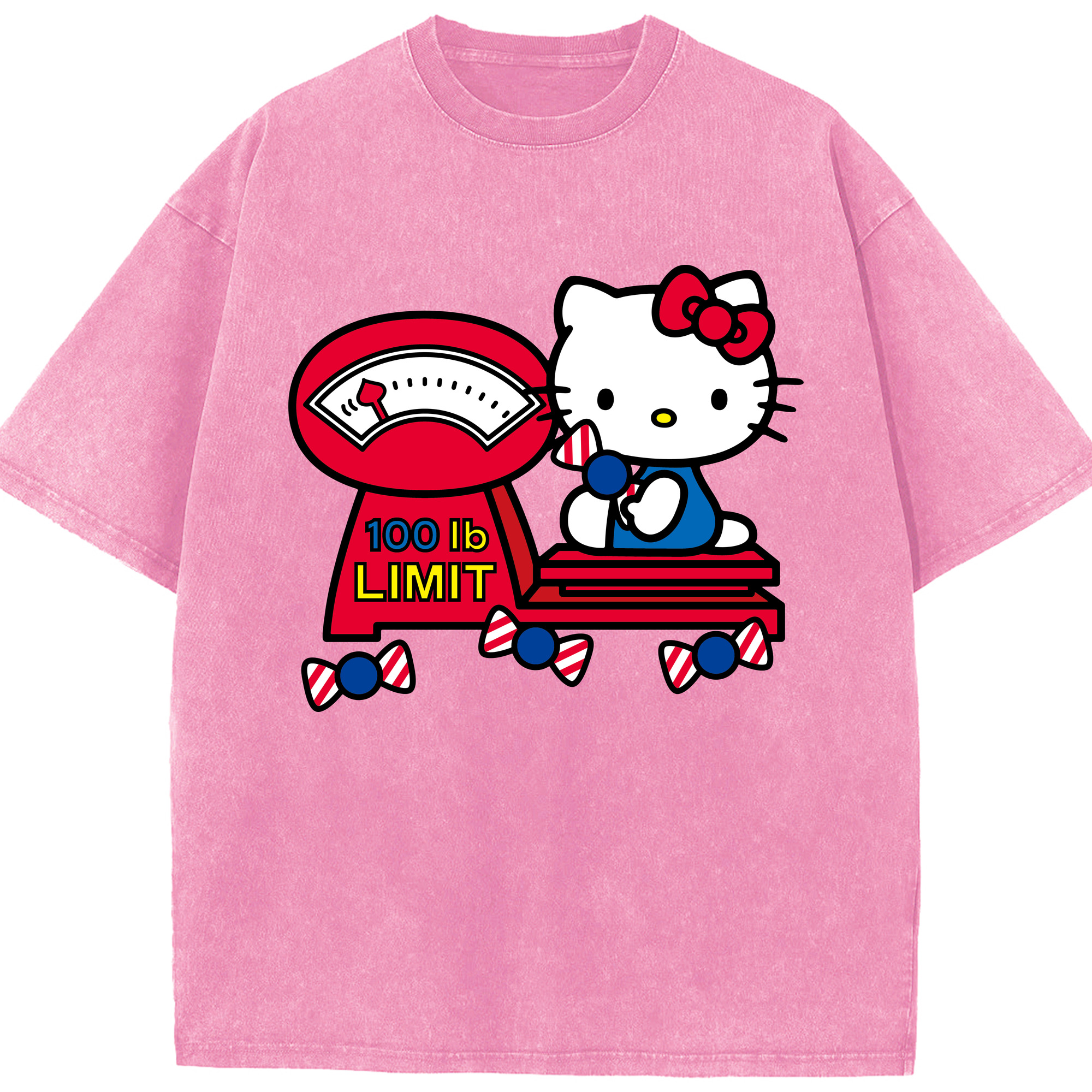 （画像用） Hello Kitty ハローキティ 綿100% ヴィンテージ風 半袖Tシャツ（フロントプリント）